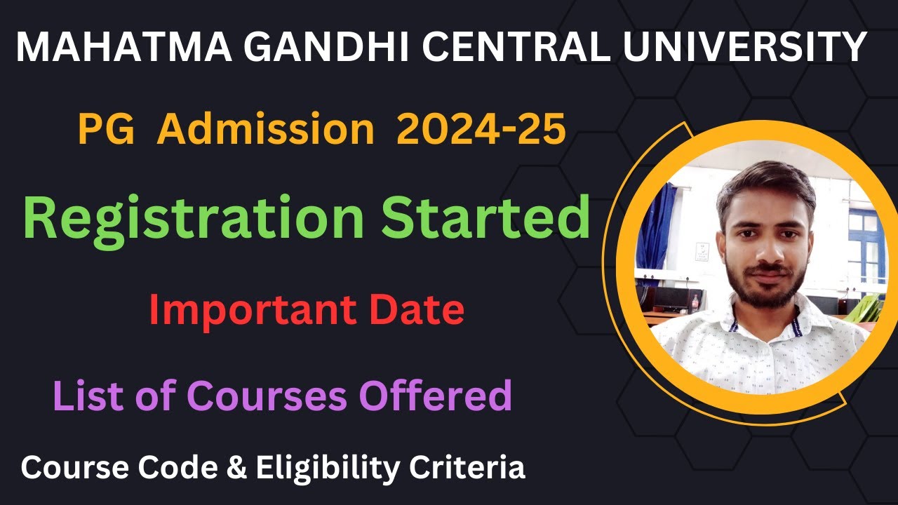 Mahatma Gandhi Central University PG Admission 2024-25 Started | CUET ...
