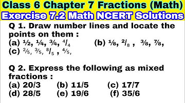 Class 6 Ex 7.2 Q 1 | Q 2 | Fractions | Chapter 7 | Exercise 7.2 | Math NCERT Solutions |CBSE