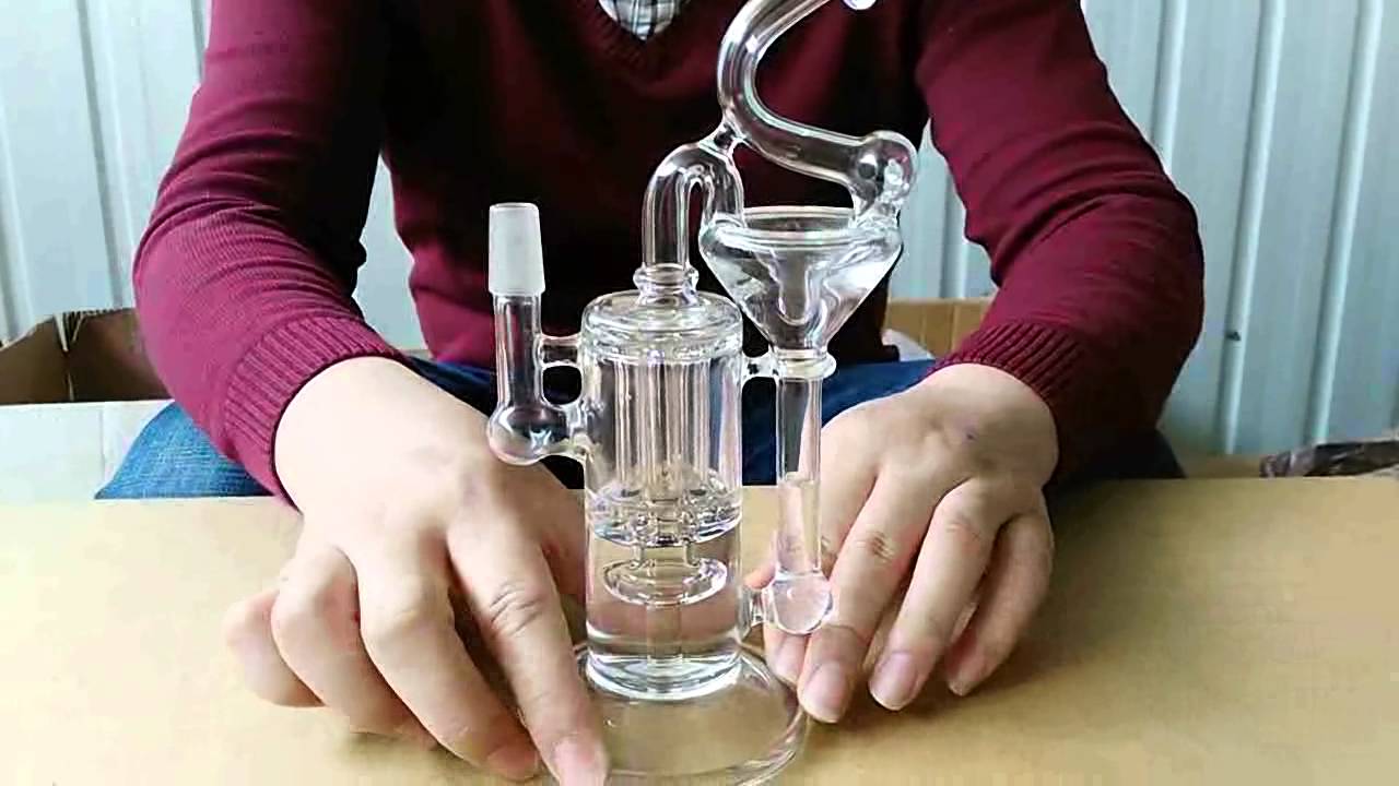 Vertigo Pillar based Recycler bongs water pipes with showerhead perc pillar