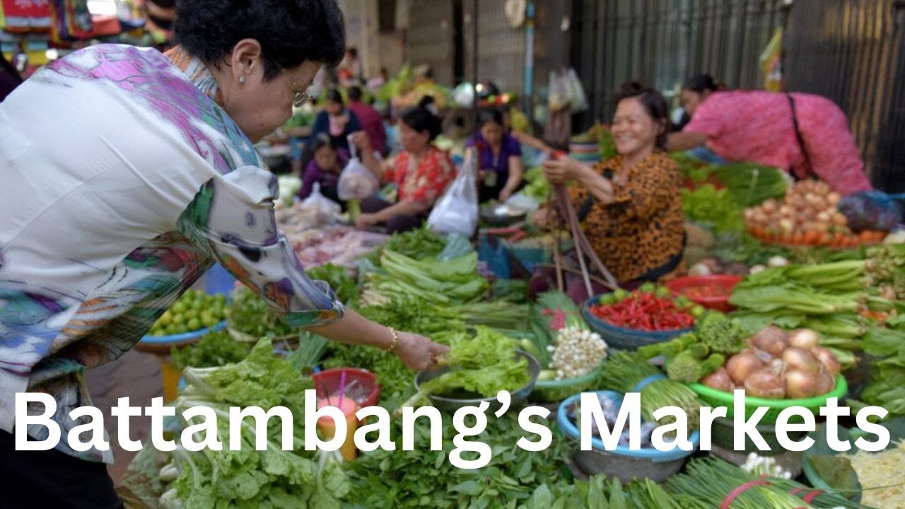 Slow Pace of Life at Battambang's Food Markets | Fresh Fish and Meats 