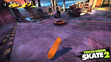 Touchgrind Skate 2: The Docks Challenges - pop shuvit between the steep radioactive walls