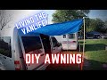 How to Make an Awning for a VAN for UNDER $25 - Ford Transit Connect Small Van Camper Build