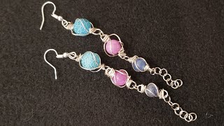 Silver Floating Earrings  (Late Night Wire Wrap) - Eps 283