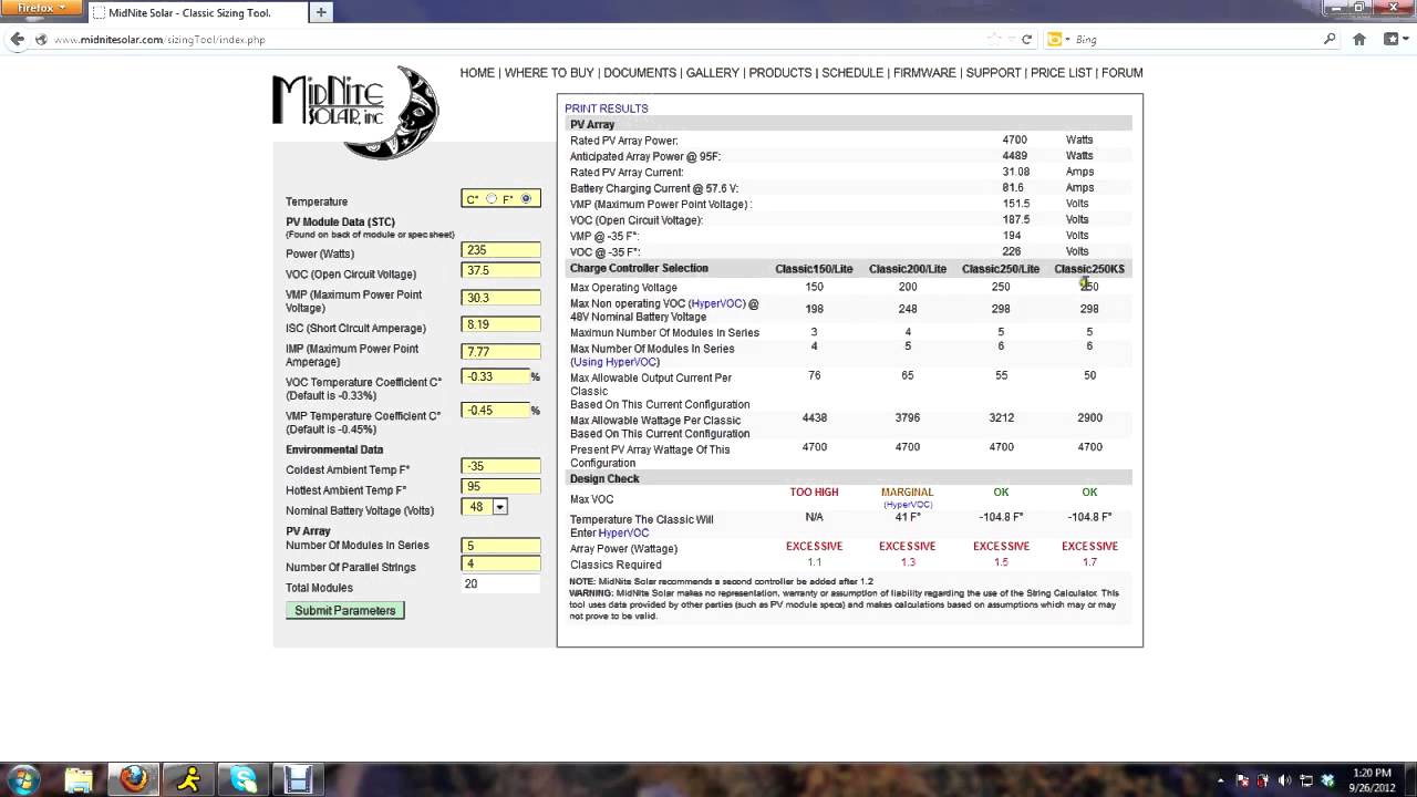 Midnite Solar S String Sizing Tool Youtube