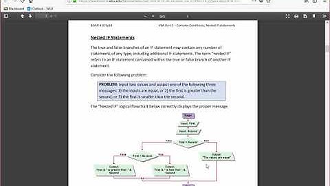 VBA Unit 5 Complex Conditions; Nested IF statements