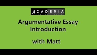 Argumentative Essay Introduction