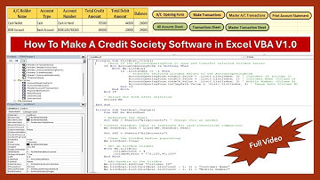 How To Make A Credit Society Software V1 0 in Excel VBA