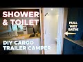 Cargo Trailer Bathroom - Full Shower &amp; Toilet