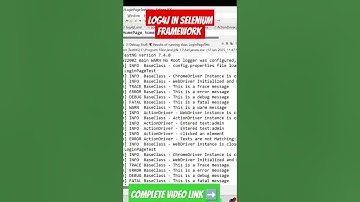 Implementation of log4j in the framework | log4j.xml