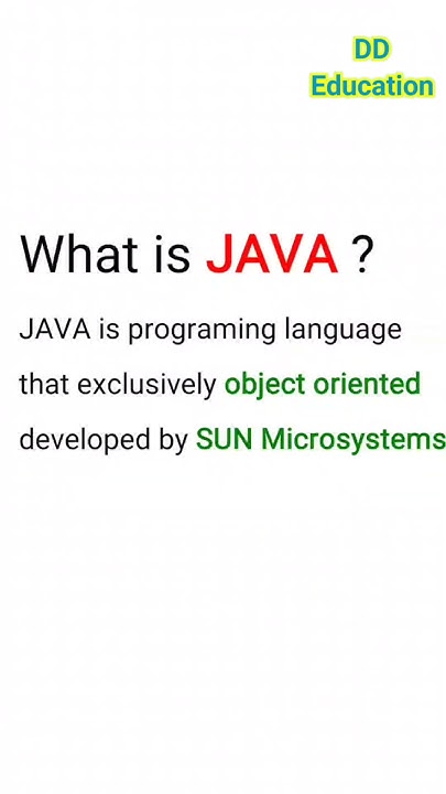 What is JAVA? || Definition of JAVA? || Define JAVA by DD Education ...
