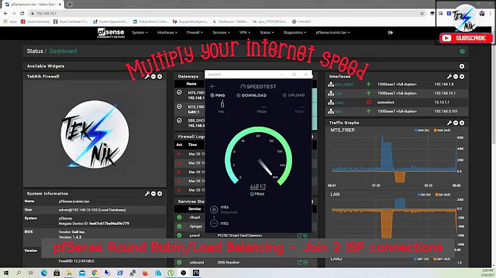 Multiply your internet speed with two isp connections with pfSense WAN Group Load Balancing