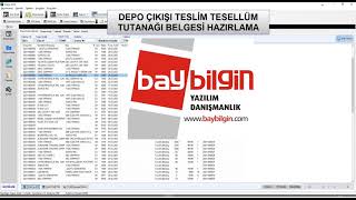 BayBilgin - Impex yazılımında depo teslim tesellüm belgesi hazırlama. Resimi