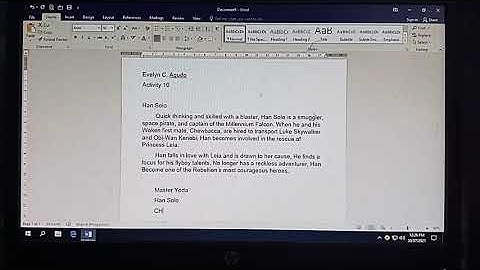 Word Processing (Activity 1)