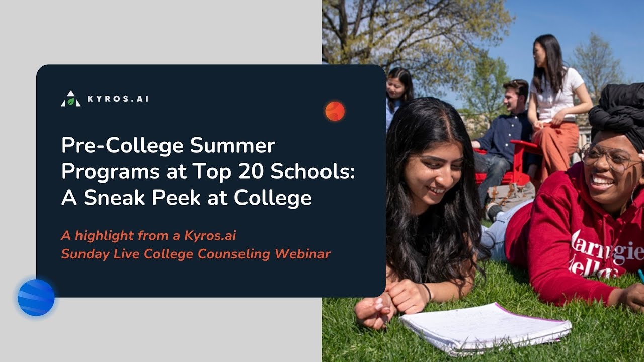 Pre College Summer Programs at Top 20 Schools: A Sneak Peek at College ...