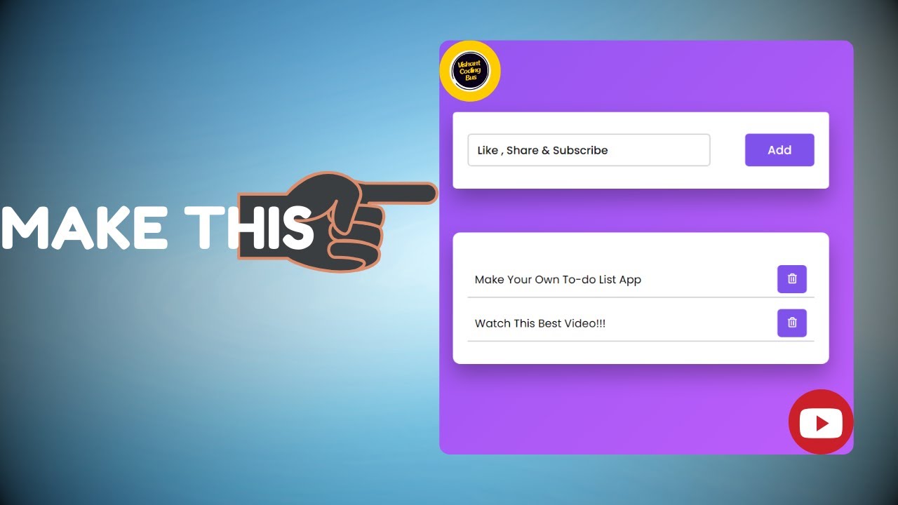 How To Make A To-Do List App I Using HTML, CSS & Js I Vishant Coding ...