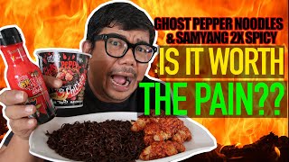 mestre Politistation oprejst Ghost Pepper Noodle and Samyang 2x Spicy Chicken | The Mukbang Show -  YouTube
