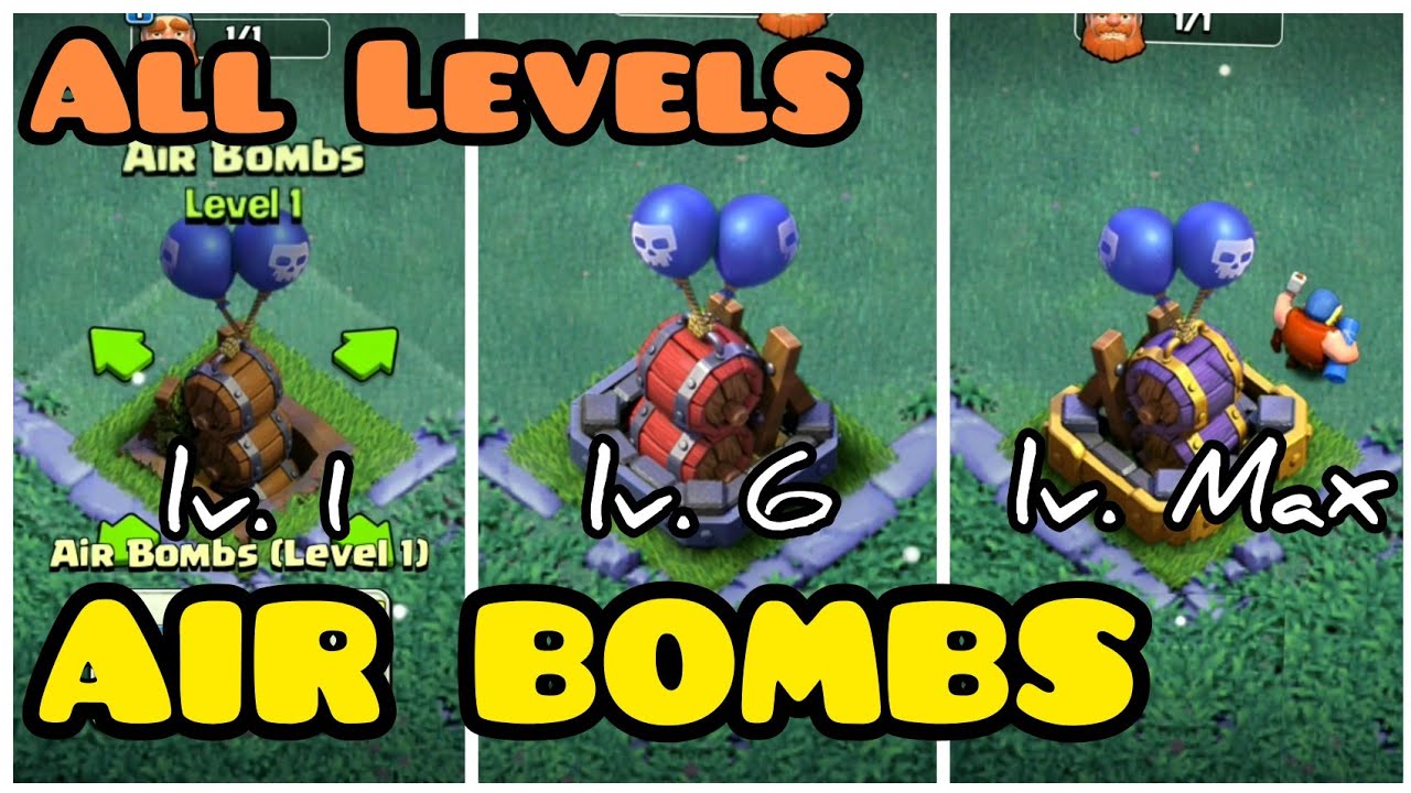 All Levels AIR BOMBS | Clash Of Clans