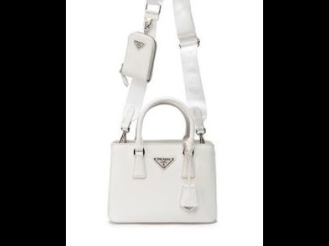 Prada Black/White Saffiano Lux Leather Small Galleria Tote Prada