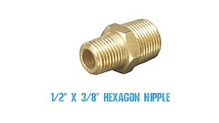 1/2' x 3/8' Hexagon Nipple