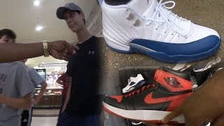 Early French Blue Jordan 12's On Feet! Roasting Fans IRL SneakerHead Shoe Vlog Ep.26