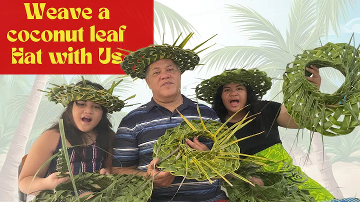 Weaving Magic: Dad Teaches Coconut Frond Hat Making! Open Top! PULOU LAUNIU!