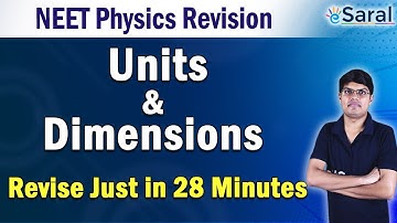 𝐔𝐧𝐢𝐭 𝐚𝐧𝐝 𝐃𝐢𝐦𝐞𝐧𝐬𝐢𝐨𝐧𝐬 complete revision video for Class 11 & NEET Preparation | eSaral