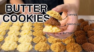 Easy Melt In Your Mouth Butter Cookies! | Jenny Cookie Hong Kong | Three Flavors!!!