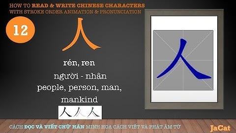 How to read and write Chinese characters (人 rén) Cách đọc và viết chữ Hán kèm hình ảnh và ví dụ