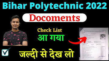 bihar polytechnic admission document 2022|bihar polytechnic counselling documents by raceva semester