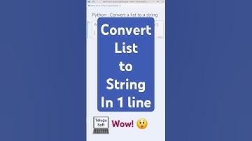 Python Trick: Convert List to String in Just ONE Line! 😍🚀 #python #coding #shorts #telugu