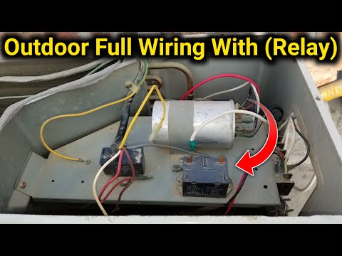 Air conditioner outdoor unit complete connections with relay