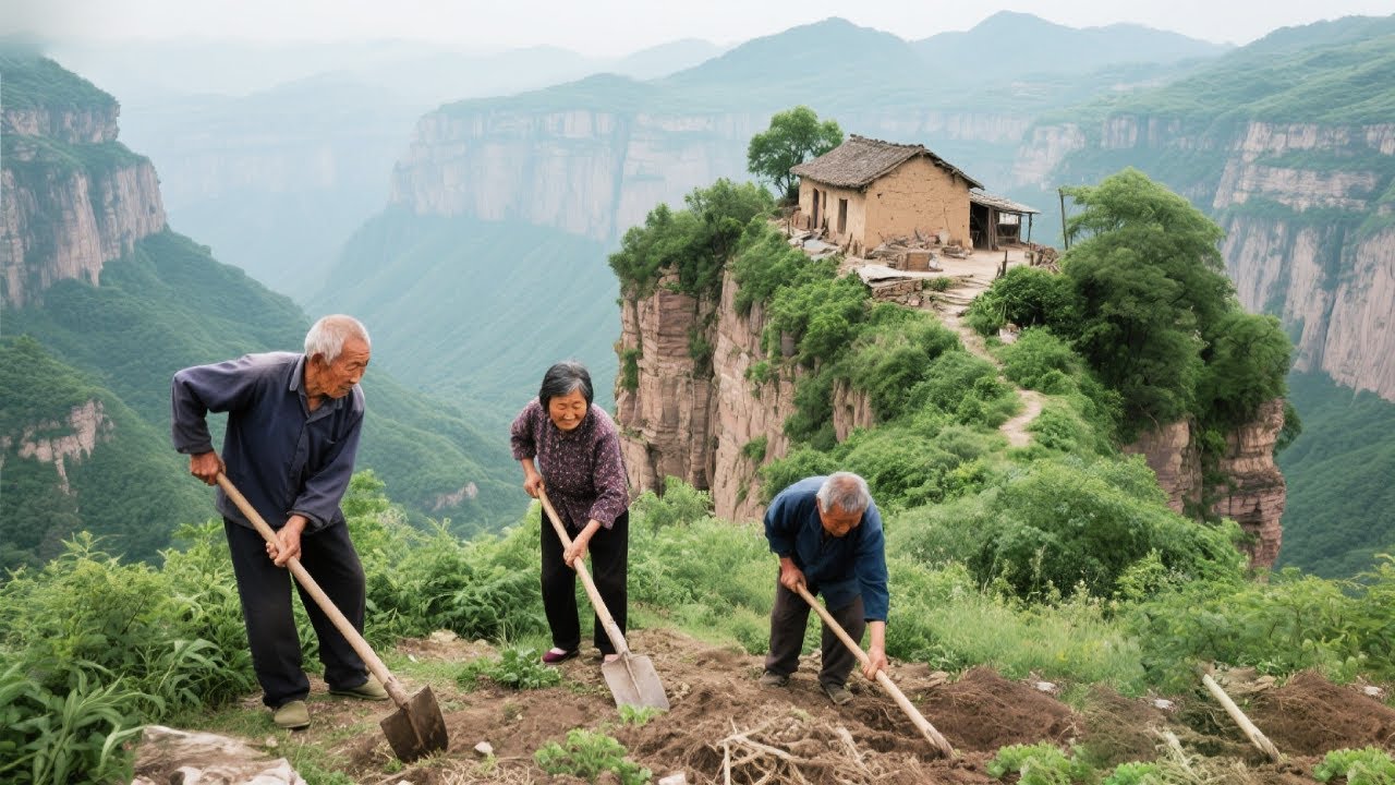 两男一女留守大山之巅10年之久，周围3公里内没有人烟，几步之外就是悬崖峭壁【乡村阿泰】