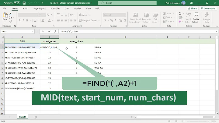 How to extract text between parentheses, brackets, braces in Excel - Office 365