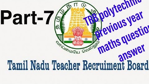 TRB polytechnic previous year maths question (part-7 ) | poriyalaninpayanam