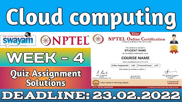 Cloud Computing | NPTEL | Week 4 Assignment 4 Solution | Jan 2022