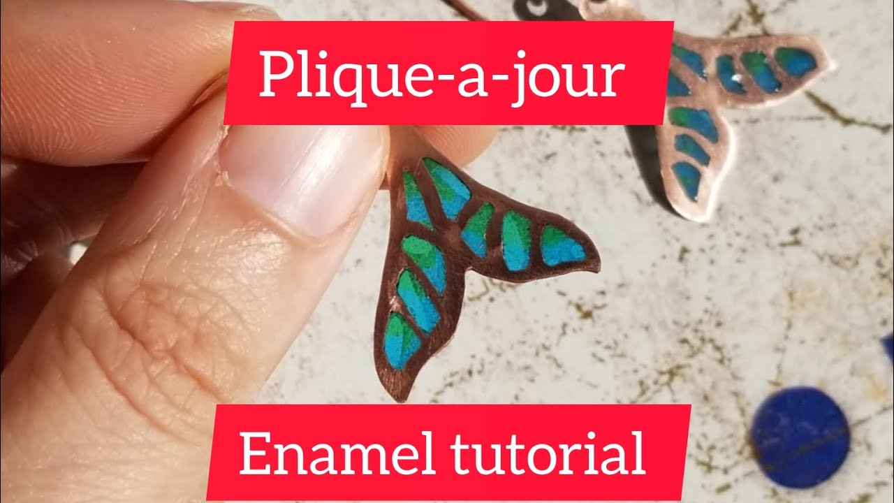 How to make Pliqueajour enamel earrings using copper. (enameling