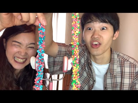 【ASMR】Eating Sounds ?親子で咀嚼音対決❣️㊗️NERDS ROPE 、きゅうり、じゃがりこ、チョコモナカジャンボ