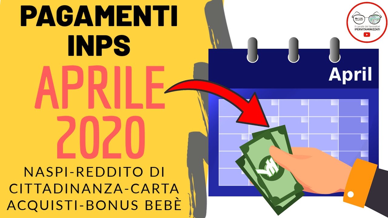 Calendario Pagamenti Aprile NASPI REDDITO DI CITTADINANZA CARTA