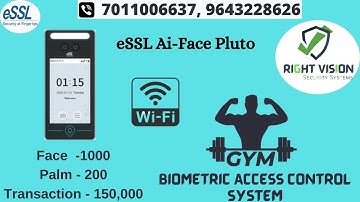 Facial Biometric System In Gym || 7011006637, 9643228626 || Ai Face Pluto eSSL || #RIGHTVISION