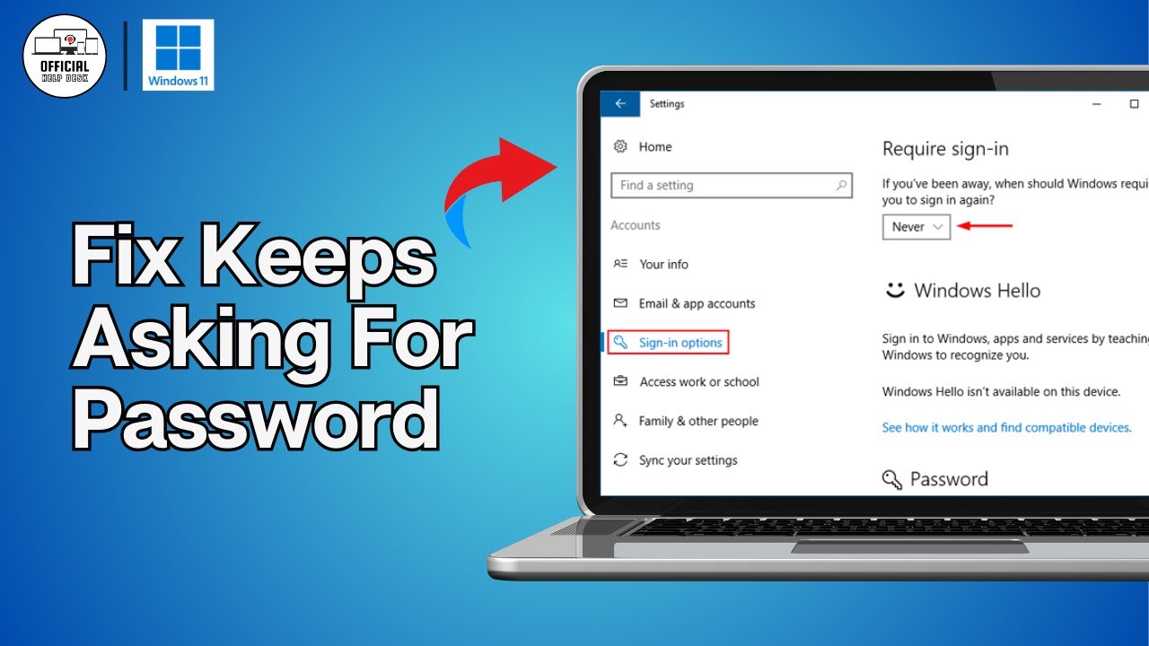 How To Fix Windows Keeps Asking For Password (Solved) - YouTube