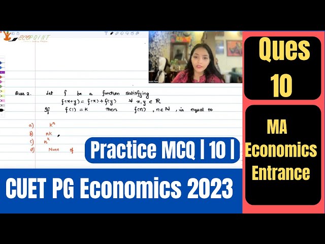 Functional Equations | CUET PG Economics 2023 | CUET MA Economics 2023 |PGPQ44 | Q10 |
