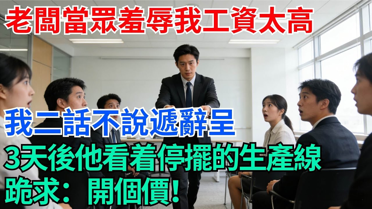 老闆當眾羞辱我工資太高，我二話不說遞辭呈，3天後他看着停擺的生產線跪求：開個價！【奇趣天下】#職場逆襲#職場智慧#爽文職場#工作日常#完結爽文