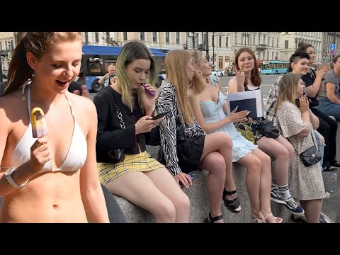 Beautiful and attractive Russian girls , Walking Saint Petersburg  | Россия , Санкт-Петербург 🇷🇺