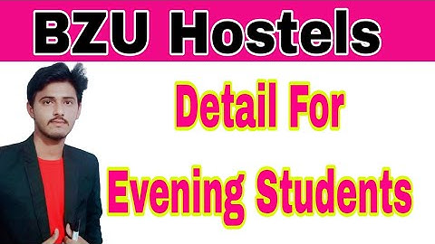 Bahaudin Zakariya University Multan Hostel For Evening Students Details 2023|Fee|Smart Admissions