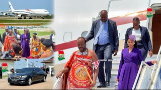 King Mswati III arrives in Ghana in 1 of his Luxurious Private Jet for 4day visit; meet Prez Mahama