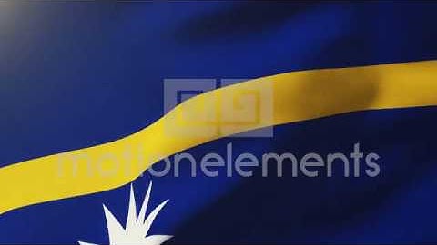 Nauru Flag Waving In The Wind. Looping Sun Rises Style. Animation Loop Stock Animation