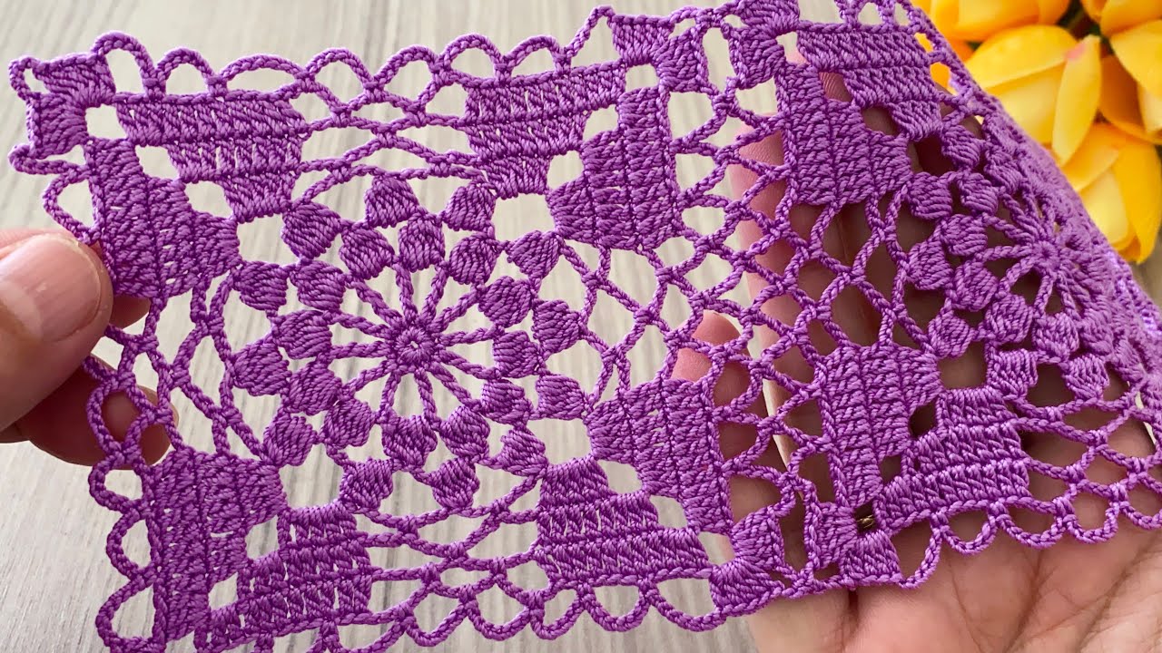 CROCHET NEW DESIGN Square Motif Runner, Blouse, Shawl Pattern @HorrorCaseFiles6868