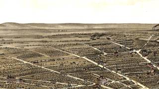 Cleveland Ohio 1877 Panoramic Bird's Eye View Map 6716