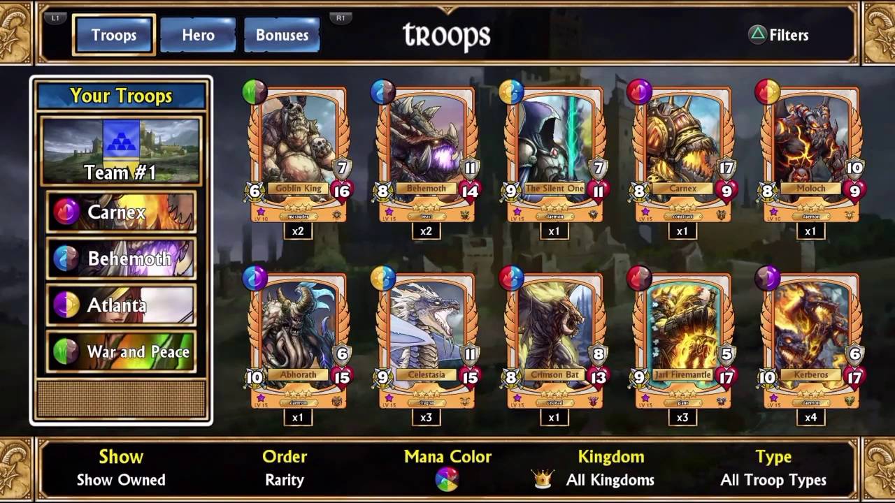 mindre enestående præcedens Gems of War PS4 Deck Builds pt1 - YouTube