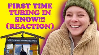 MY FIRST TIME TUBING IN SNOW (REACTION) !!! | The Miranda Affect